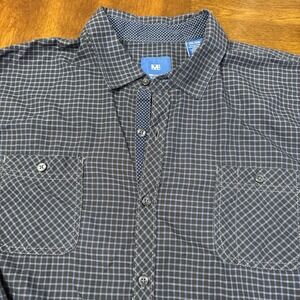 Michael Brandon Men's XL Plaid Front Pockets Long Sleeve Button Up
